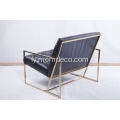 Gouden kleur ôfmakke dun frame lounge stoel